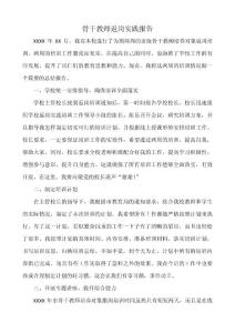 骨干教师返岗实践报告