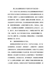 第二批主題教育黨員干部研討學(xué)習(xí)發(fā)言稿一