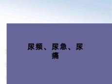 尿频、尿急、尿痛课件
