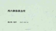 颅内静脉窦血栓-ppt课件