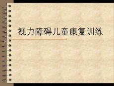 视力障碍儿童康复训练课件