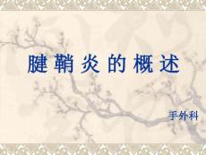 腱鞘炎的概述课件