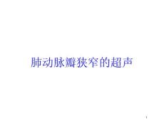 肺动脉瓣狭窄的超声培训ppt课件