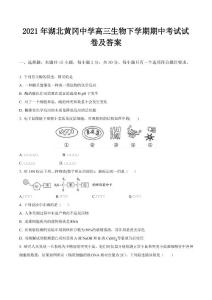 2021年湖北黃岡中學高三生物下學期期中考試試卷及答案