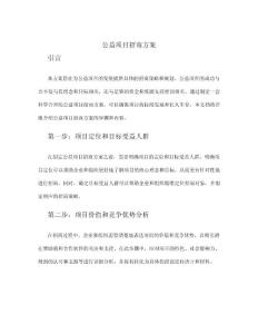 公益項目招商方案