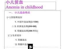 小儿贫血【儿科】--课件