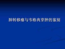 肺转移瘤与韦格肉芽肿影像鉴别课件