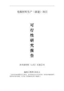 電極材料生產新建項目可行性研究報告建議書申請格式范文
