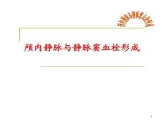 颅内静脉和静脉窦血栓形成课件