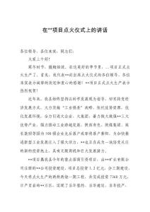 在蒿坪頁巖磚點火儀式上的致辭