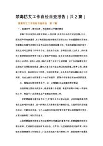 禁毒防艾工作自檢自查報告