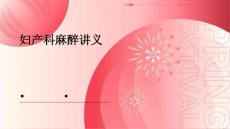 妇产科麻醉麻醉
