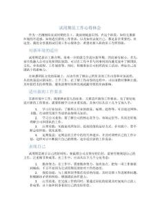 试用期员工作心得体会