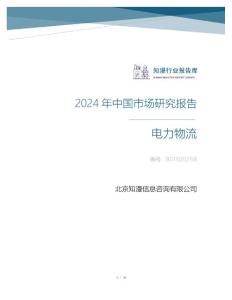 2024年中國電力物流行業市場研究報告