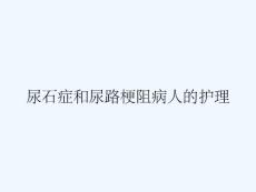 尿石症和尿路梗阻病人的护理