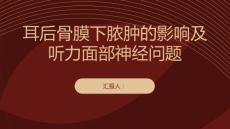 健康课堂之耳后骨膜下脓肿的影响听力面部神经等问题