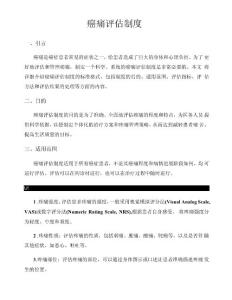 癌痛评估制度