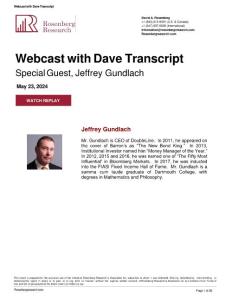 David Rosenberg interviews Jeffrey Gundlach