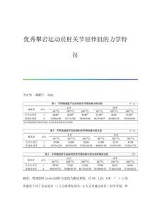 优秀攀岩运动员肘关节屈伸肌的力学特征