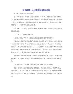 銷售經理個人述職報告(精選多篇)