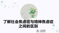 了解社会焦虑症与精神焦虑症之间的区别课件