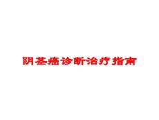 阴茎癌诊断治疗指南培训课件