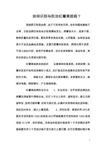 如何识别与防治红薯黑痣病？