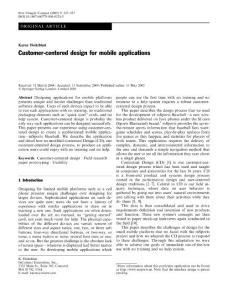 Customer-centered design for mobile applications