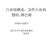 急性白血病慢粒,淋巴瘤白血病概述