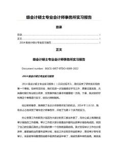 級會計碩士專業會計師事務所實習報告