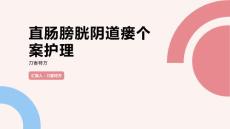 直肠膀胱阴道瘘个案护理