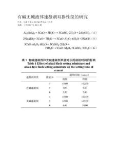 有碱无碱液体速凝剂双掺性能的研究