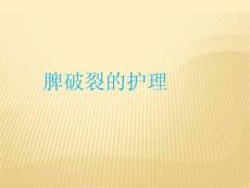 脾破裂的护理