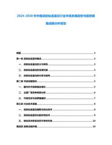 2024-2030年中国皮肤粘连蛋白行业市场发展趋势与前景展望战略分析报告