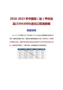 2018-2023年中国指（趾）甲化妆品(33043000)进出口贸易数据
