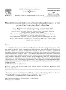 Measurement, simulation on dynamic characteristics of a wire gauze–fluid damping shock absorber