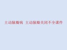 主动脉瓣病 主动脉瓣关闭不全课件