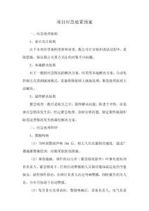 項(xiàng)目應(yīng)急處置預(yù)案