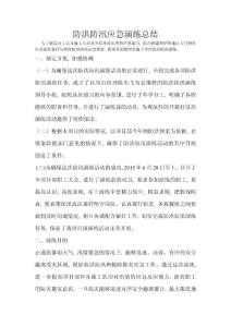 防洪防汛應急演練總結