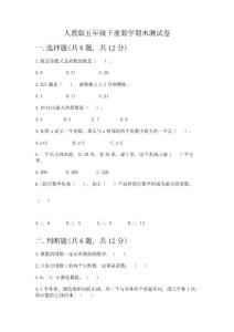 人教版五年級下冊數學期末測試卷精品(完整版)