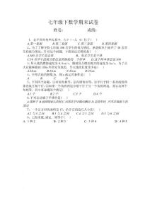 2017人教版七年級下冊期末數(shù)學(xué)測試卷-七下導(dǎo)火線問題