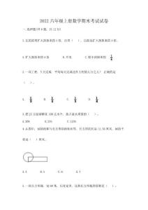 2022六年級上冊數(shù)學期末考試試卷附完整答案(奪冠)