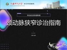 颈动脉狭窄诊治指南
