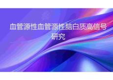 血管源性血管源性脑白质高信号研究