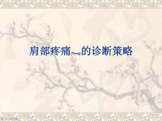肩部疼痛的诊断及治疗深入研究培训ppt