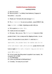 Establish Business Relationship