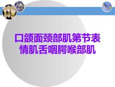 口颌面颈部肌第节表情肌舌咽腭喉部肌