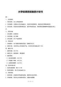 大學結(jié)課項目融資計劃書