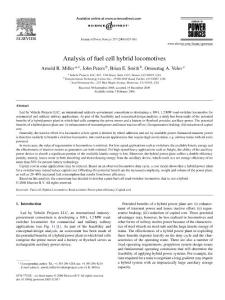 Analysis of fuel cell hybrid locomotives