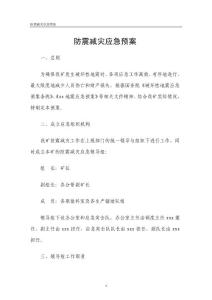 防震減災應急預案